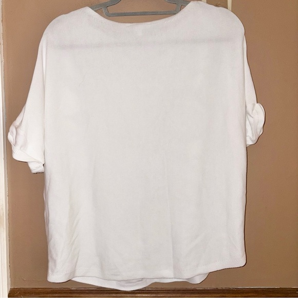 Chico's Sequin pullover sweater Women's Top white‎ size 1 medium - Picture 2 of 4